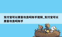 支付宝可以黑客攻击吗知乎视频_支付宝可以黑客攻击吗知乎