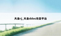 大金rj_大金ddos攻击平台