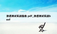 渗透测试实战指南 pdf_渗透测试实战beef