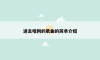 进去暗网的歌曲的简单介绍