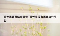 国外黑客网站有哪些_国外有没有黑客软件平台