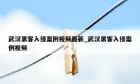 武汉黑客入侵案例视频最新_武汉黑客入侵案例视频