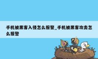 手机被黑客入侵怎么报警_手机被黑客攻击怎么报警