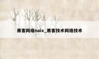 黑客网络naix_黑客技术网络技术