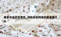 黑客攻击白宫事件_攻陷白宫网络的黑客是什么