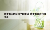 俄罗斯ip地址和子网掩码_俄罗斯端口扫描主机