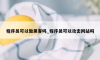 程序员可以做黑客吗_程序员可以攻击网站吗