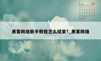 黑客网络新手教程怎么结束?_黑客网络