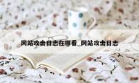 网站攻击日志在哪看_网站攻击日志