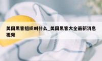 美国黑客组织叫什么_美国黑客大全最新消息视频