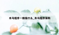 木马程序一般指什么_木马程序采购