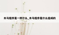 木马程序是一种什么_木马程序是什么组成的