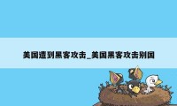 美国遭到黑客攻击_美国黑客攻击别国