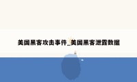 美国黑客攻击事件_美国黑客泄露数据