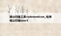 端口扫描工具codenomicon_检测端口扫描snort