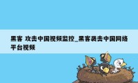 黑客 攻击中国视频监控_黑客袭击中国网络平台视频