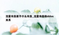 流量攻击属于什么攻击_流量攻击和ddos关系