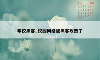 学校黑客_校园网络被黑客攻击了