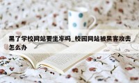 黑了学校网站要坐牢吗_校园网站被黑客攻击怎么办