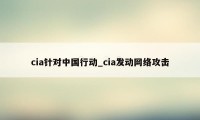 cia针对中国行动_cia发动网络攻击