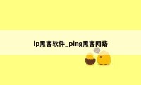 ip黑客软件_ping黑客网络