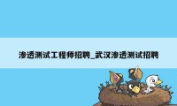 渗透测试工程师招聘_武汉渗透测试招聘