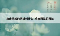 攻击网站的网址叫什么_攻击网站的网址