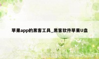 苹果app的黑客工具_黑客软件苹果U盘