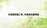 攻击服务器工具_攻击清洗服务器