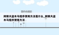 网银大盗木马程序使用方法是什么_网银大盗木马程序使用方法