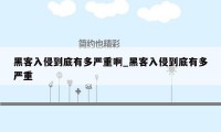 黑客入侵到底有多严重啊_黑客入侵到底有多严重