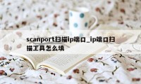 scanport扫描ip端口_ip端口扫描工具怎么填