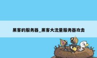 黑客的服务器_黑客大流量服务器攻击