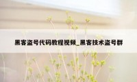 黑客盗号代码教程视频_黑客技术盗号群